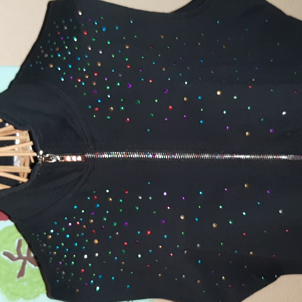 Dazzling Quacker Factory Rhinestone Vest Sz Large,zipper,pockets,great Condition